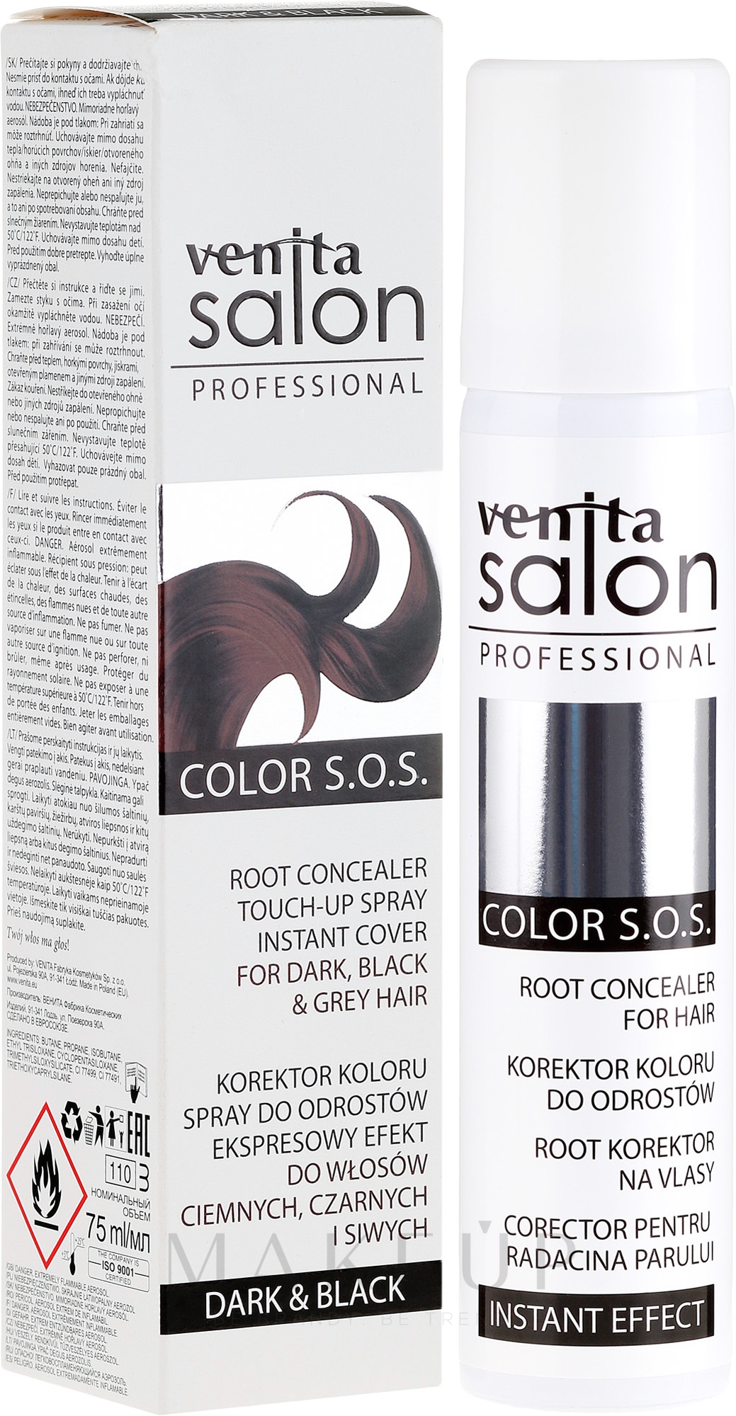 Haaransatz-Concealer - Venita Color SOS Root Concealer — Bild Dark Black