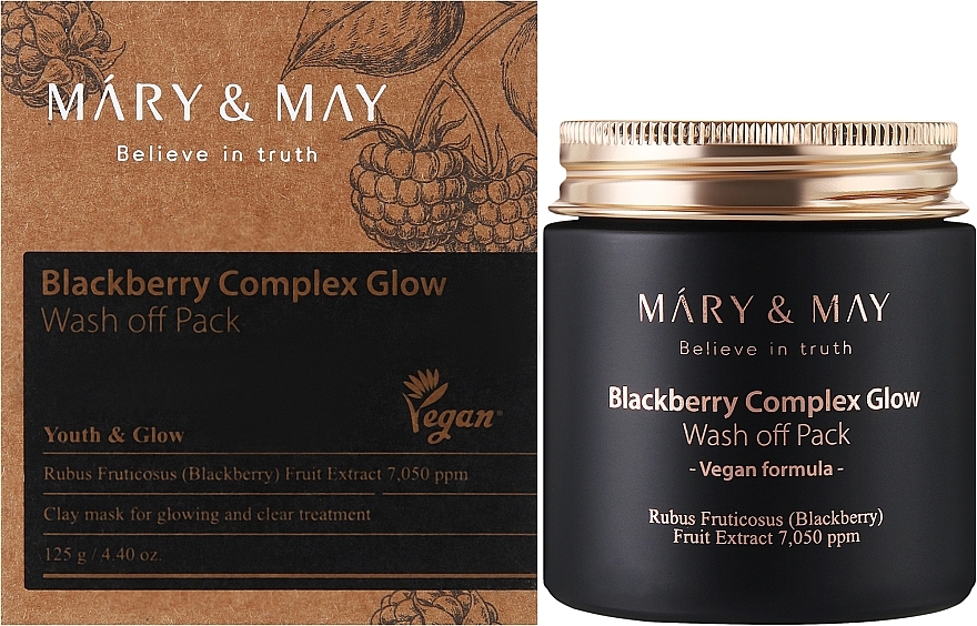 Antioxidative Ton-Gesichtsmaske mit Brombeere - Mary & May Blackberry Complex Glow Wash Off Mask — Bild N4