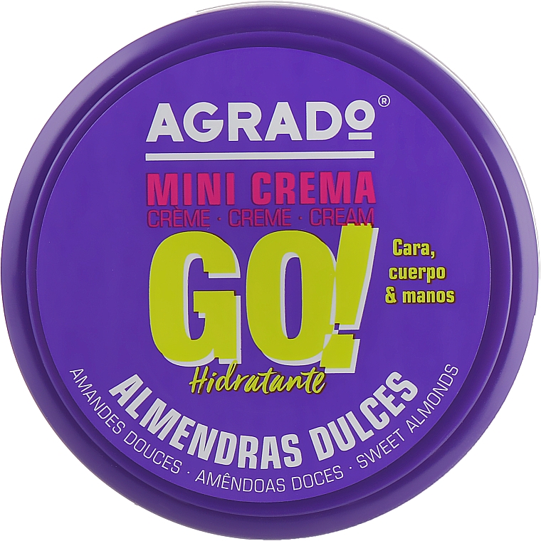 Feuchtigkeitscreme für Gesicht, Hände und Körper mit Süßmandel - Agrado Mini Cream Go! — Bild N1