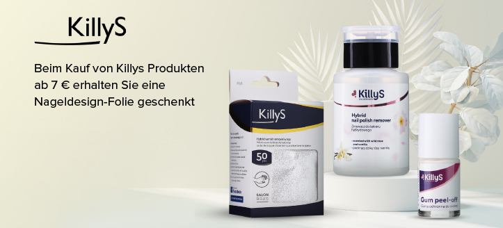 Beim Kauf von KillyS Produkten ab 7 € erhalten Sie eine Nageldesign-Folie geschenkt