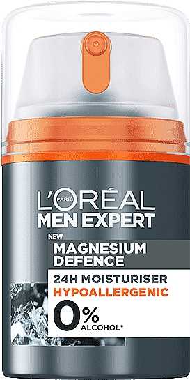 Hypoallergene 24-Stunden-Feuchtigkeitscreme - L'Oreal Men Expert Magnesium Defence Hypoallergenic 24H Moisturiser — Bild N1