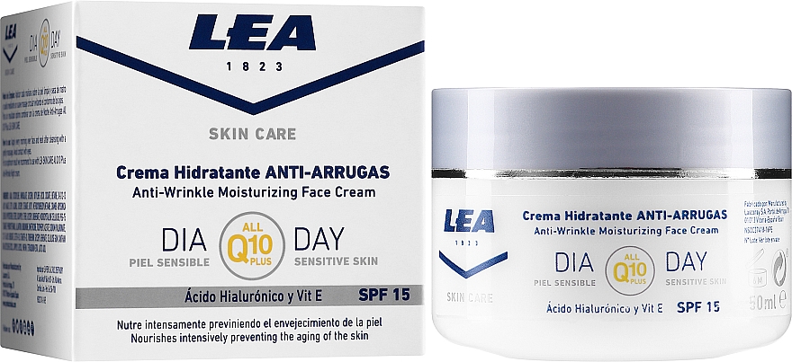 Feuchtigkeitsspendende Anti-Falten Gesichtscreme mit Coenzym Q10 und Hyaluronsäure - Lea Skin Care Anti-Wrinkle Moisturizing Q-10 Day Face Cream — Bild N2