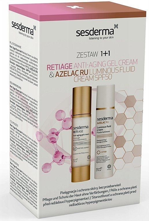 Set - SesDerma Laboratories Reti Age+Azelac Ru Set Skin Care Gift Set (f/cr/gel/50ml + f/fl/cr/50ml) — Bild N1