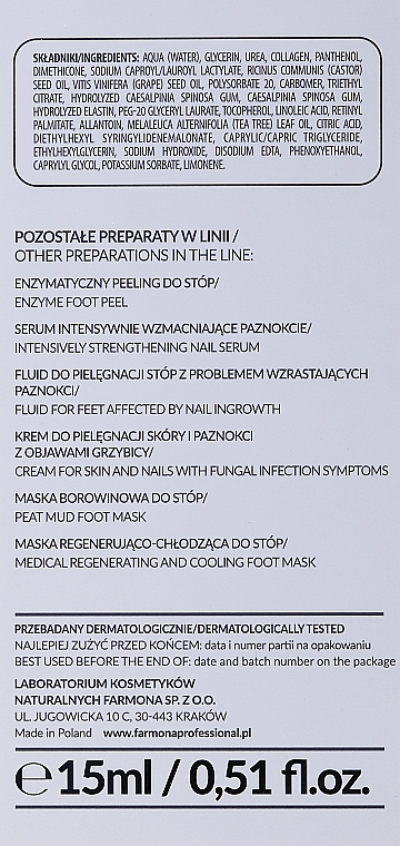 Konzentriertes Nagelserum zur Behandlung der Onycholyse - Farmona Professional Podologic Medical Concentrated Serum For Nails With Symptoms Of Onycholysis — Bild N2
