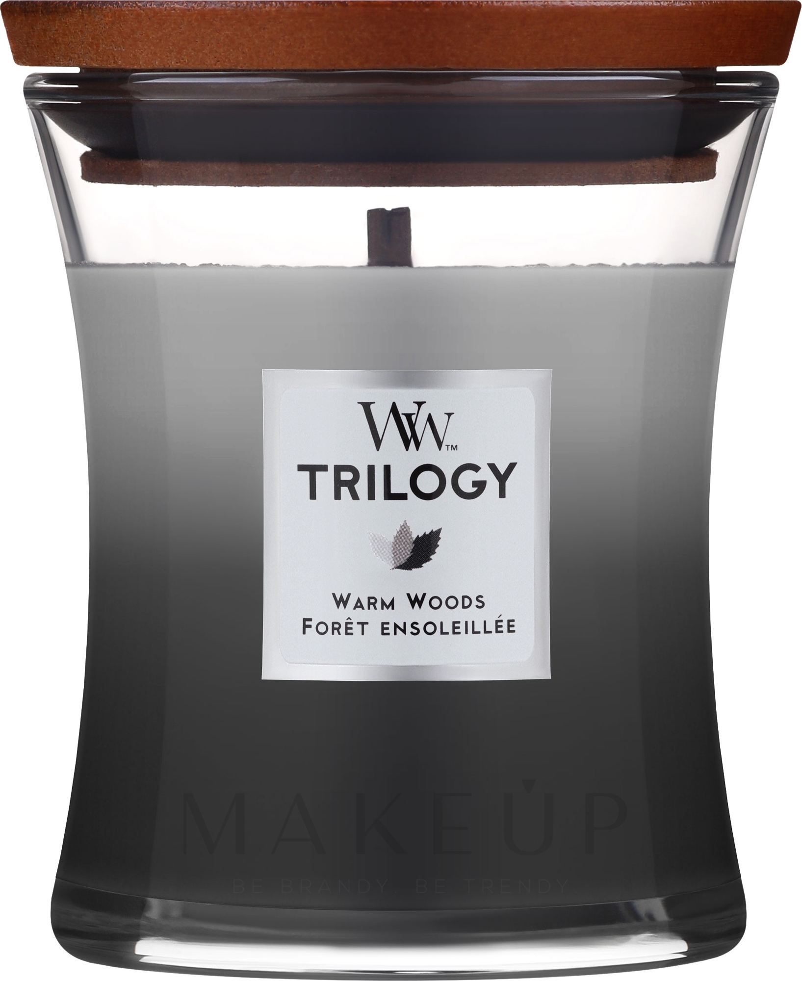 Duftkerze im Glas Warm Woods - WoodWick Hourglass Trilogy Candle Warm Woods — Bild 275 g