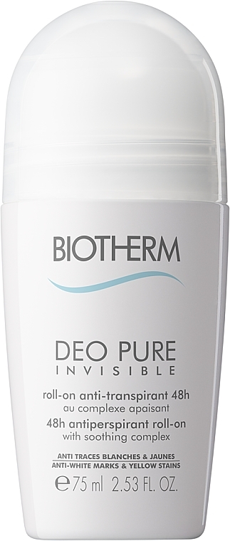 Deo Roll-on Antitranspirant mit beruhigendem Mineralkomplex 48h - Biotherm Deo Pure Invisible Roll-on Antiperspirant 48H