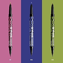 Doppelseitiger Eyeliner - NYX Professional Makeup Beetlejuice Pinstripe Duo Liner  — Bild N9