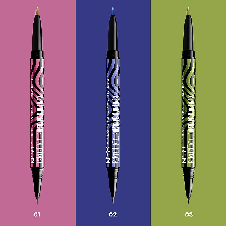 Doppelseitiger Eyeliner - NYX Professional Makeup Beetlejuice Pinstripe Duo Liner  — Bild N9