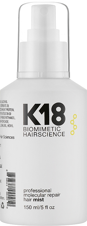 Molekularer Repair-Haarnebel mit Oligopeptiden - K18 Hair Biomimetic Hairscience Professional Molecular Repair Hair Mist — Bild N1