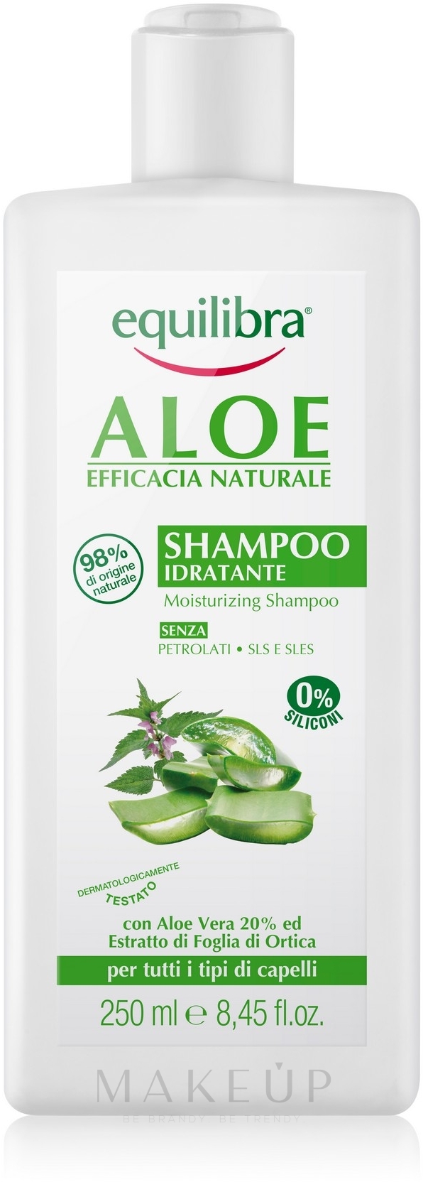 Feuchtigkeitsspendendes Shampoo mit Aloe Vera - Equilibra — Foto 250 ml
