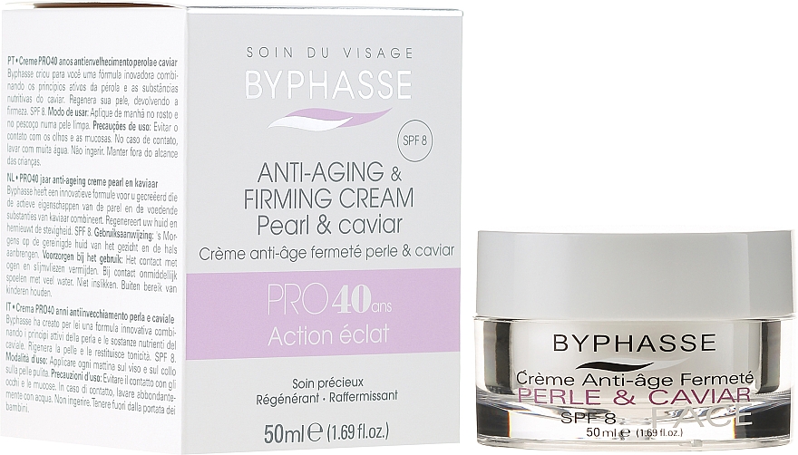 Straffende Anti-Aging Gesichtscreme mit Kaviar und Perlen für reife Haut - Byphasse Anti-aging Cream Pro40 Years Pearl And Caviar — Bild N1