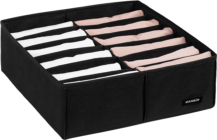 Aufbewahrungs-Organizer mit 12 Fächern schwarz 30x30x10 cm Home - MAKEUP Drawer Underwear Org — Bild N1