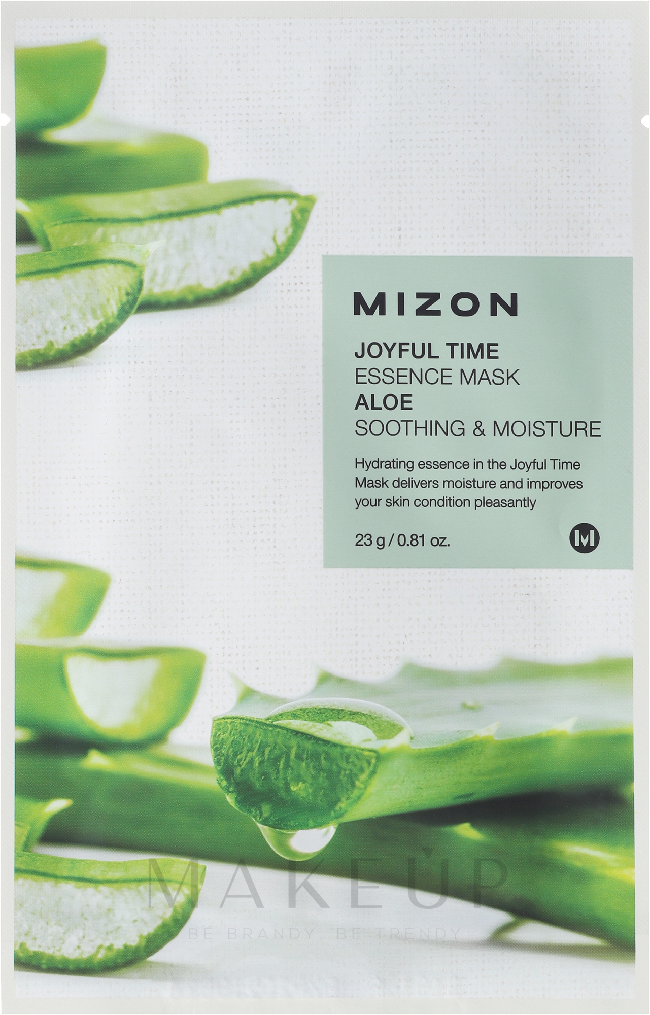 Beruhigende Tuchmaske für das Gesicht mit Aloe - Mizon Joyful Time Essence Mask Aloe — Bild 23 g