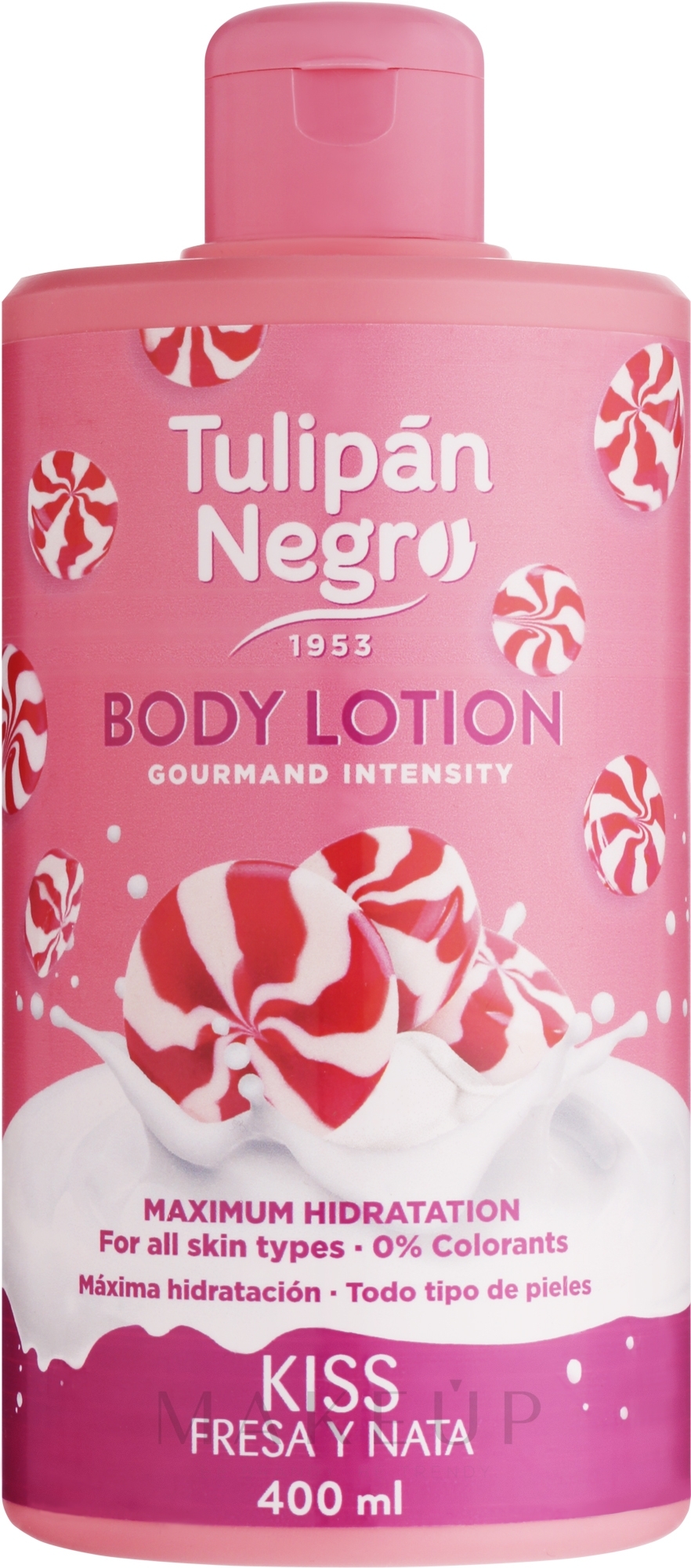 Körperlotion Erdbeer-Sahne-Kuss - Tulipan Negro Kiss Strawberry & Cream Body Lotion — Bild 400 ml