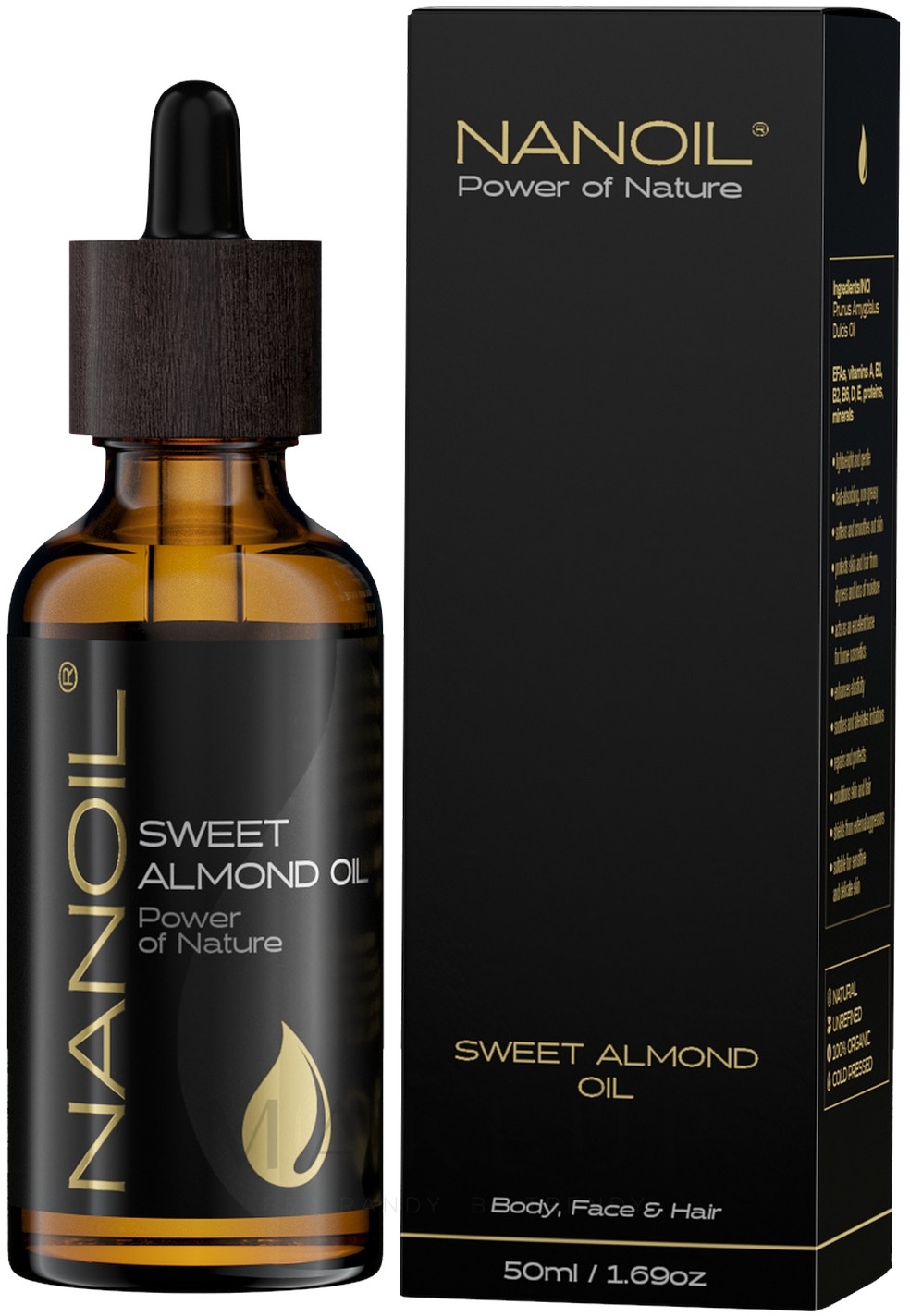 Mandelöl für Gesicht, Haar und Körper - Nanoil Body Face and Hair Sweet Almond Oil — Bild 50 ml