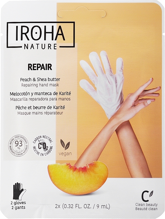 Hand- und Nagelmaske - Iroha Nature Repair Peach Hand Mask Gloves — Bild N1
