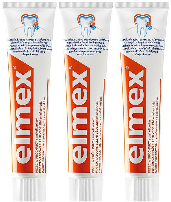 Zahnpflegeset - Elmex Toothpaste Caries Protection (Zahnpasta 3x75ml) — Bild N1