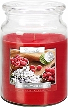 Düfte, Parfümerie und Kosmetik Premium-Duftkerze im Glas Himbeere und weißer Lavendel - Bispol Premium Aura Raspberry & White Lavender