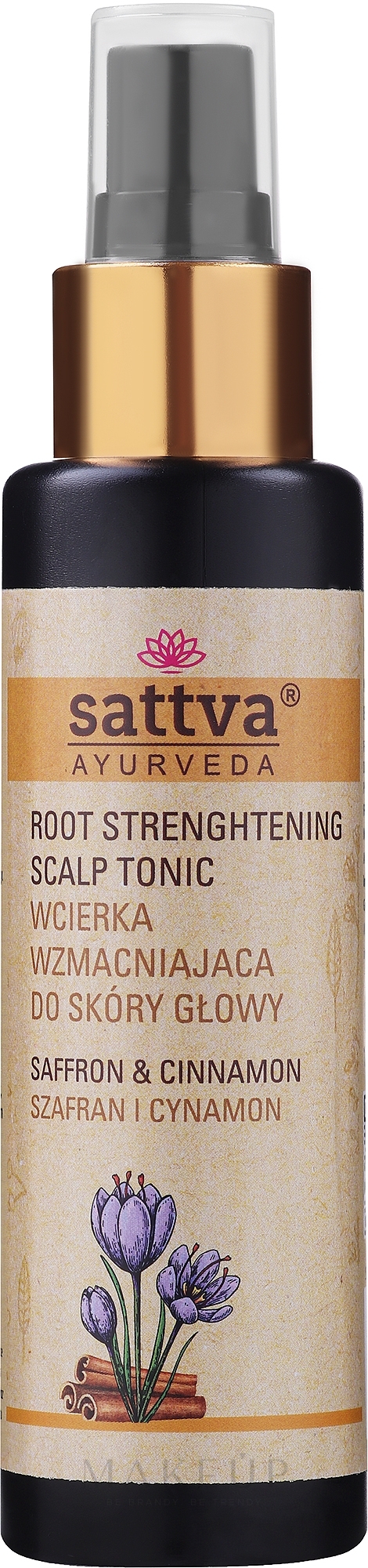 Stärkende Kopfhautlotion mit Safran und Zimt - Sattva Ayurveda Scalp Tonik Saffron & Cinnamon  — Bild 100 ml