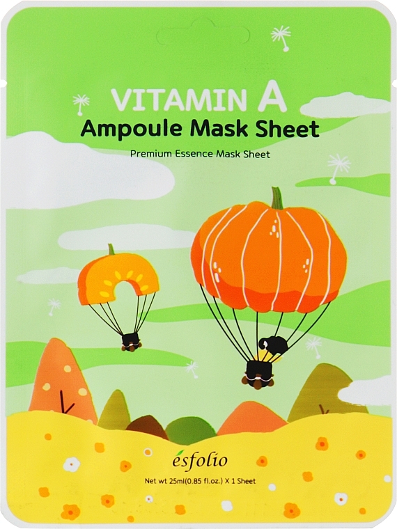 Verjüngende Gesichtstuchmaske mit Vitamin A  - Esfolio Vitamin A Ampoule Mask Sheet  — Bild N1