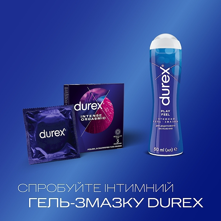 Gerippte und genoppte Kondome mit zusätzlichem Desirex-Gel befeuchtet 3 St. - Durex Intense Orgasmic — Bild N5