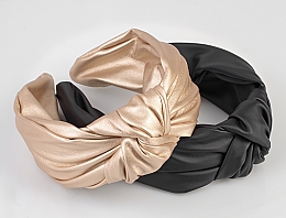 Haarreif gold Top Knot - MAKEUP Hair Hoop Band Leather Black — Bild N6