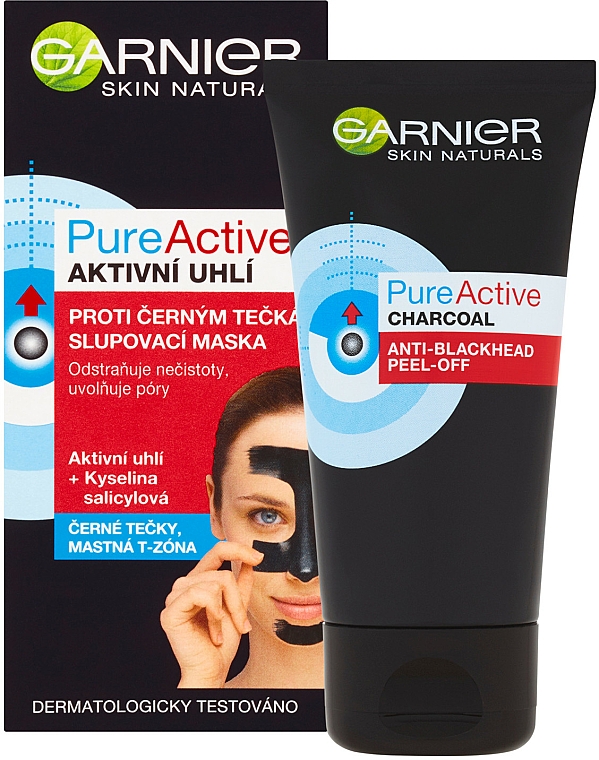 Porenverfeinerndes Gesichtspeeling mit Aktivkohle - Garnier Skin Naturals PureActive Peeling Mask Against The Black Dots — Bild N1