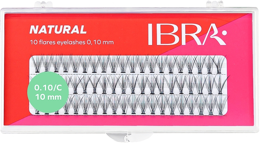 Wimpernbüschel 0,10/C/10 mm - Ibra 10 Flares Eyelash Knot Free Naturals — Bild N1