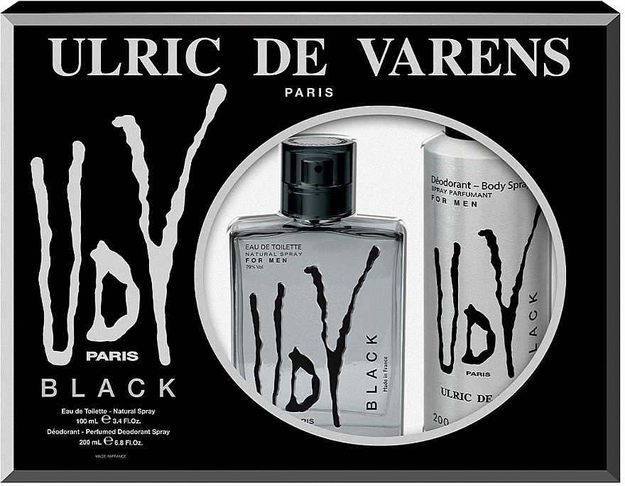 Ulric de Varens UDV Black Set - Duftset (Eau de Toilette 100ml + Deospray 200ml) — Bild N1