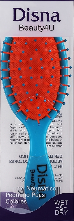 Haarbürste oval mit Nylonborsten 18 cm türkis - Disna Beauty4U — Bild N2