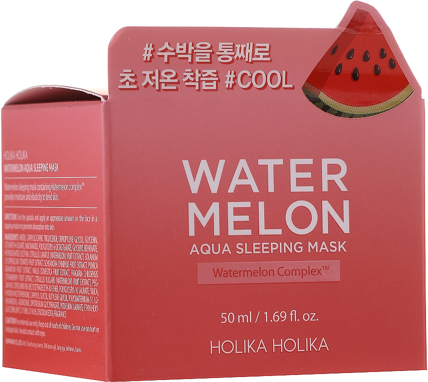 Feuchtigkeitsspendende Gesichtsmaske mit Wassermelonenextrakt - Holika Holika Watermelon Aqua Sleeping Mask