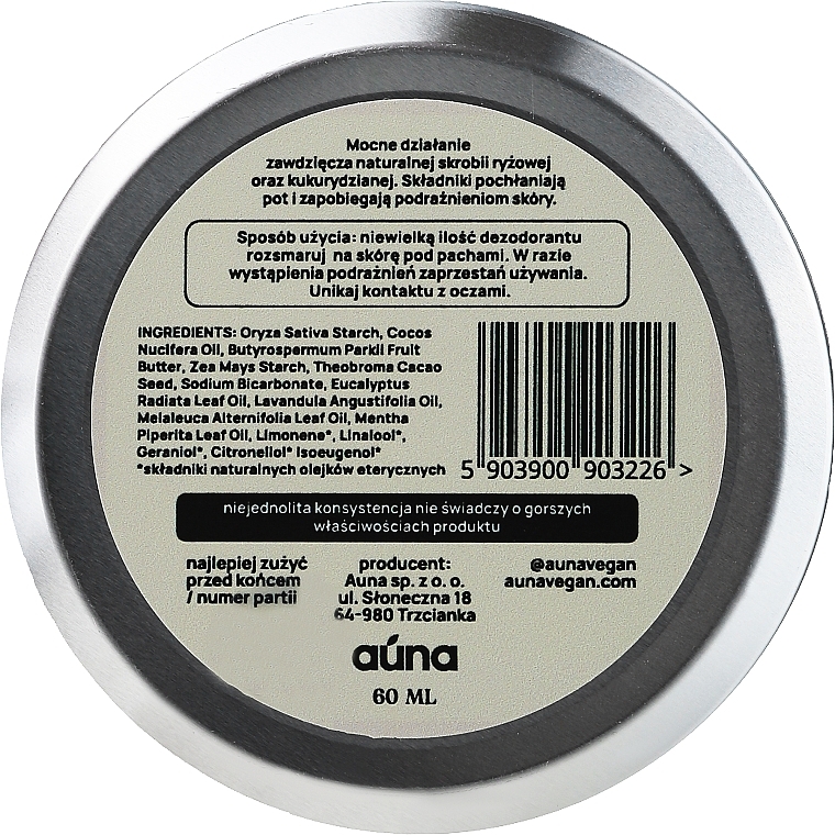 Natürliche Deocreme mit erfrischendem Minzduft - Auna Natural Deodorant In Cream — Bild N2