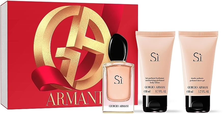 Giorgio Armani Si - Duftset (Eau de Parfum 50ml + Körperlotion 50ml + Duschgel 50ml)  — Bild N1