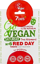 Düfte, Parfümerie und Kosmetik Feuchtigkeitsspendende Tuchmaske für das Gesicht mit Tomaten- und rotem Rübenextrakt - 7 Days Go Vegan Saturday Red Day