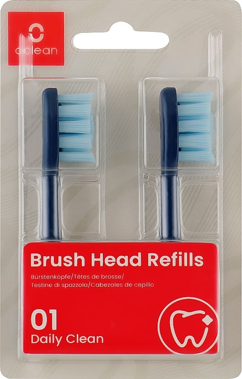 Austauschbare Zahnbürstenköpfe für elektrische Zahnbürste 2 St. - Oclean PW03 Brush Head Blue — Bild N1