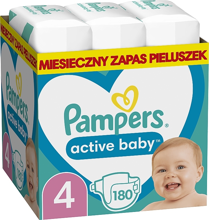 Windeln Pampers Active Baby Maxi 4 (9-14 kg) 180 St. - Pampers — Bild N1