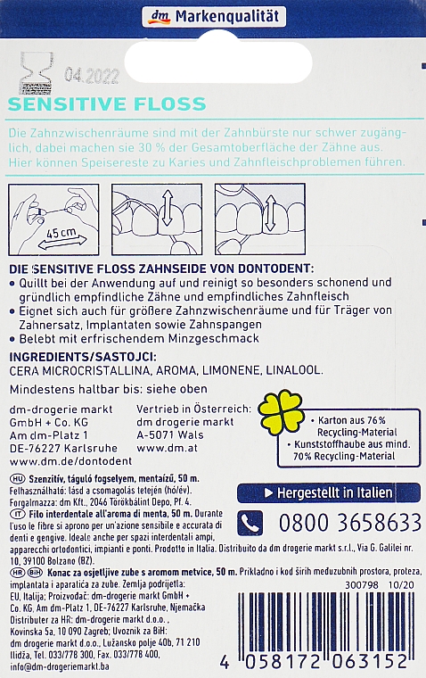 Zahnseide - Dontodent Sensitive Floss — Bild N2