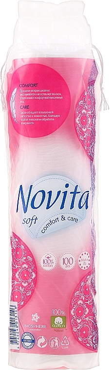 Kosmetische Wattepads 100 St. - Novita Soft — Bild N1