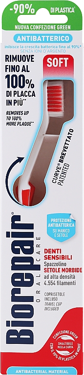Zahnbürste weich Oral Care Pro rot-weiß - Biorepair Oral Care Pro — Bild N2