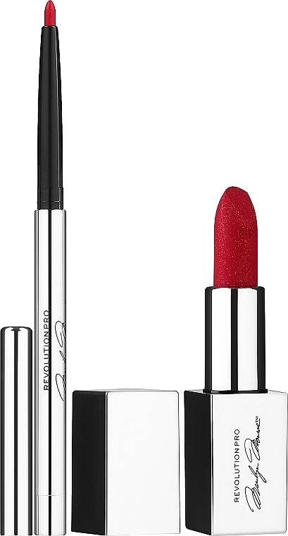 Set - Revolution Pro Set For Lips X Marilyn Red (lipstick/3.6g + lip/pen/0.18g) — Bild N2