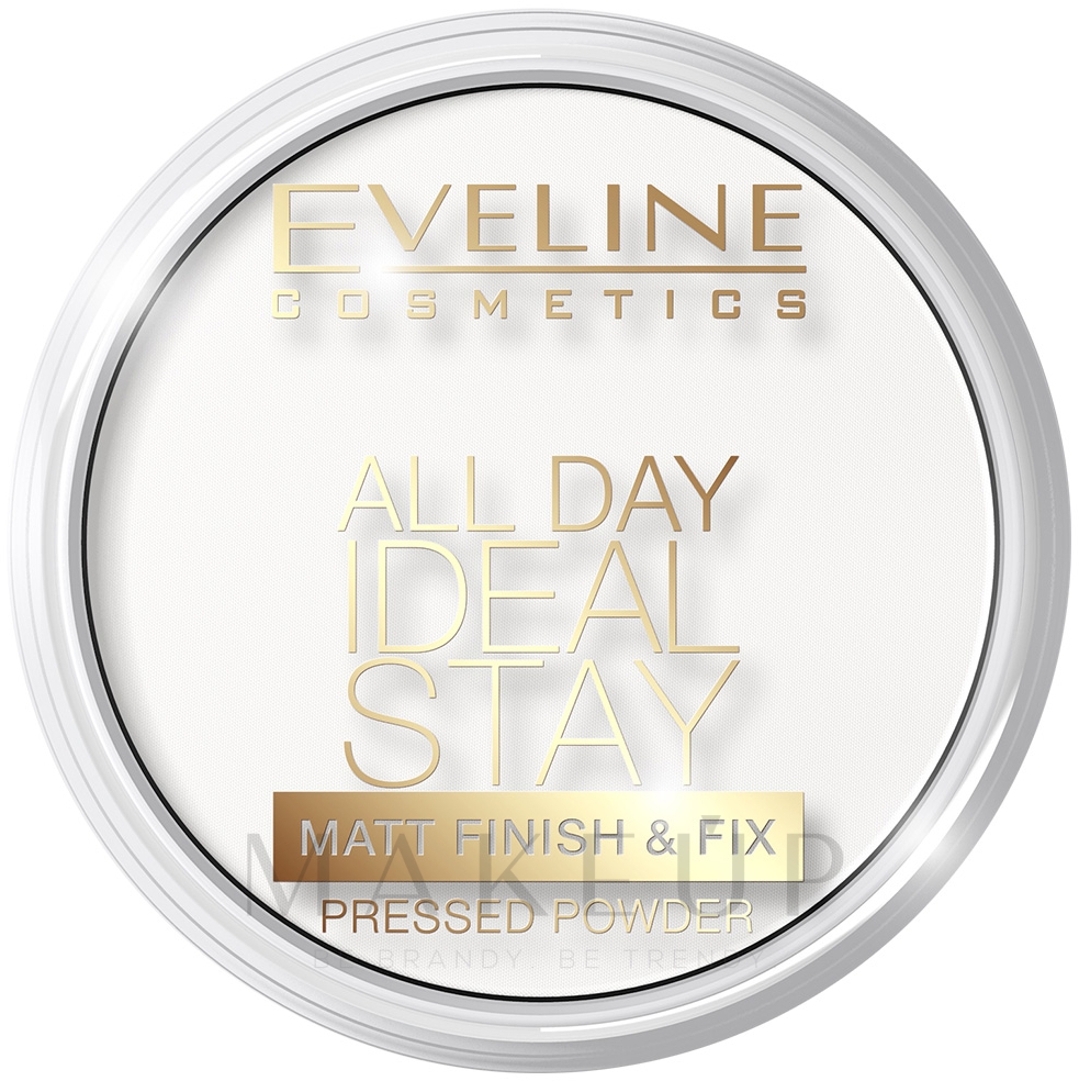 Mattierender gepresster Puder - Eveline Cosmetics All Day Ideal Stay Matt Finish & Fix White-60 — Bild 12 g