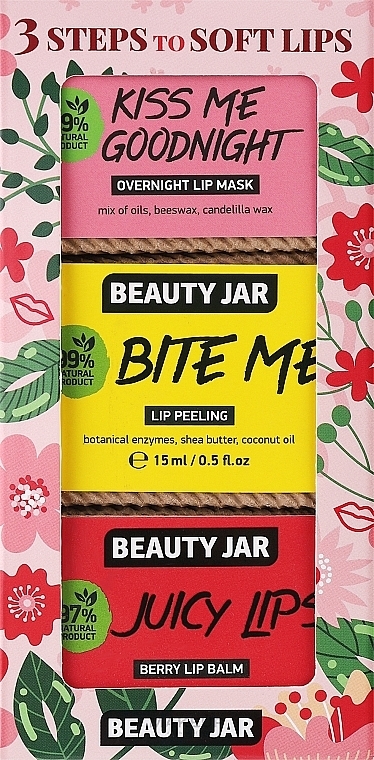 Set - Beauty Jar Set (Lippenmaske 15ml + Lippenmaske 15ml + Lippenpeeling 15ml)  — Bild N1