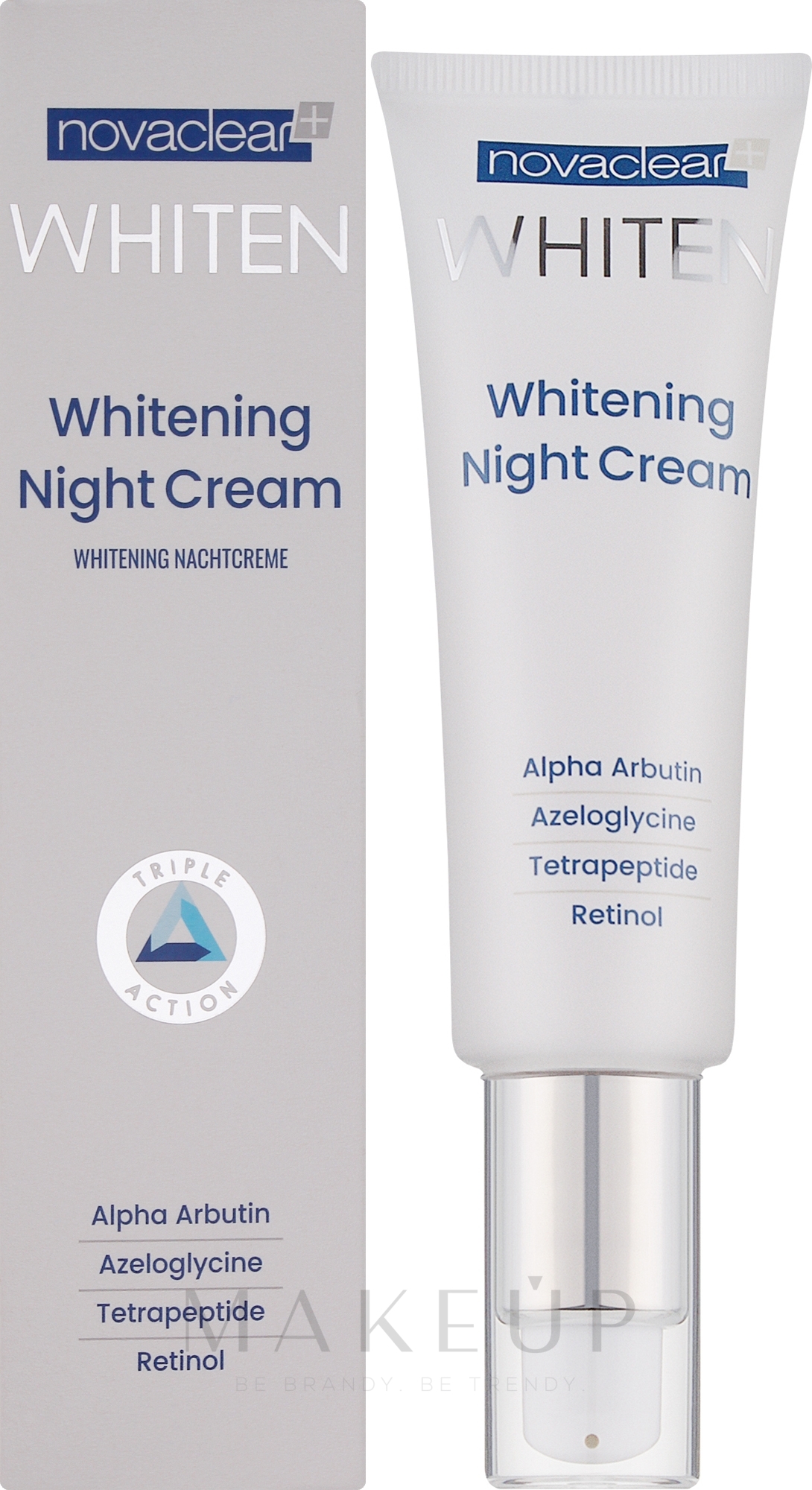Aufhellende Nachtcreme mit Retinol, Azelainsäure und Tetrapeptiden - Novaclear Whiten Whitening Night Cream — Bild 50 ml