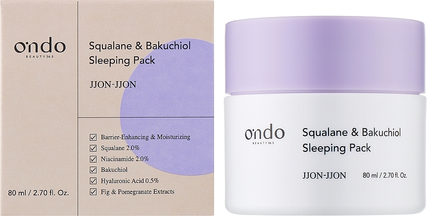 Gesichtsmaske für die Nacht mit Bacucciol und Squalan - Ondo Beauty 36.5 Squalane & Bakuchiol Sleeping Pack — Bild N2