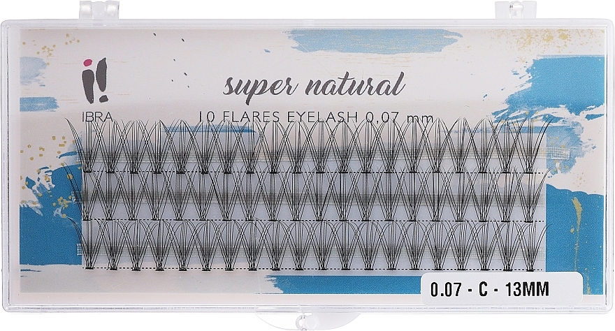 Wimpernbüschel-Set 13 mm - Ibra 10 Flares Eyelash Knot Free Naturals — Bild N1