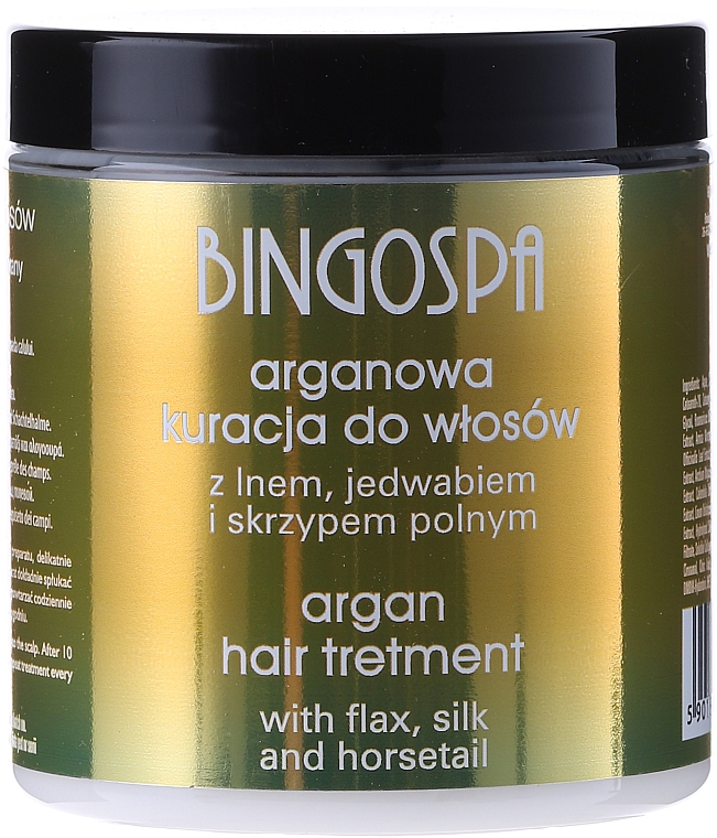 Regenerierende Haarkur mit Argan, Flachs, Silk und Schachtelhalm - BingoSpa Argan Treatment With Linen And Silk — Bild N1