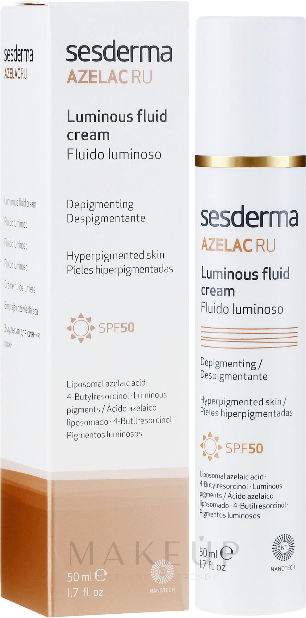 Aufhellendes Gesichtsfluid gegen Hyperpigmentierung - SesDerma Laboratories Azelac Luminous Fluid Cream — Bild 50 ml