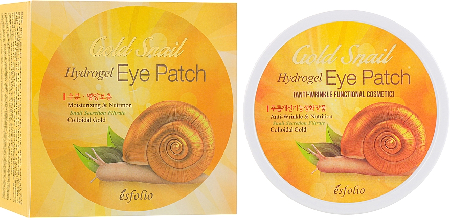 Feuchtigkeitsspendende und pflegende Hydrogel-Augenpatches mit Goldschnecke - Esfolio Gold Snail Hydrogel Eye Patch