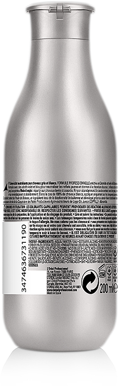 Neutralisierende und glänzende Haarspülung für graues und weißes Haar mit Babassuöl - L'Oreal Professionnel Silver Neutralising Cream Conditioner — Bild N2