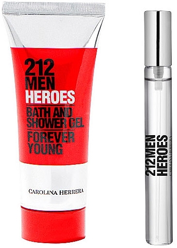 Carolina Herrera 212 Men Heroes Forever Young - Duftset (Eau de Toilette 90ml + Bede- und Duschgel 100ml + Eau de Toilette 10ml) — Bild N2